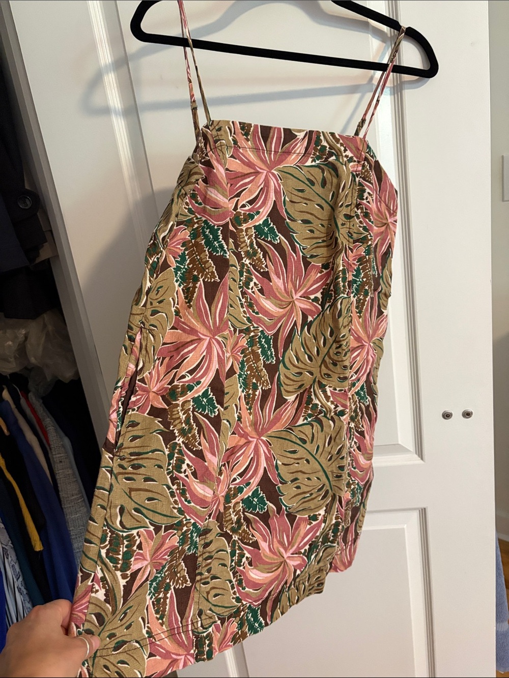 Madewell Floral Mini Dress in Pink and Green